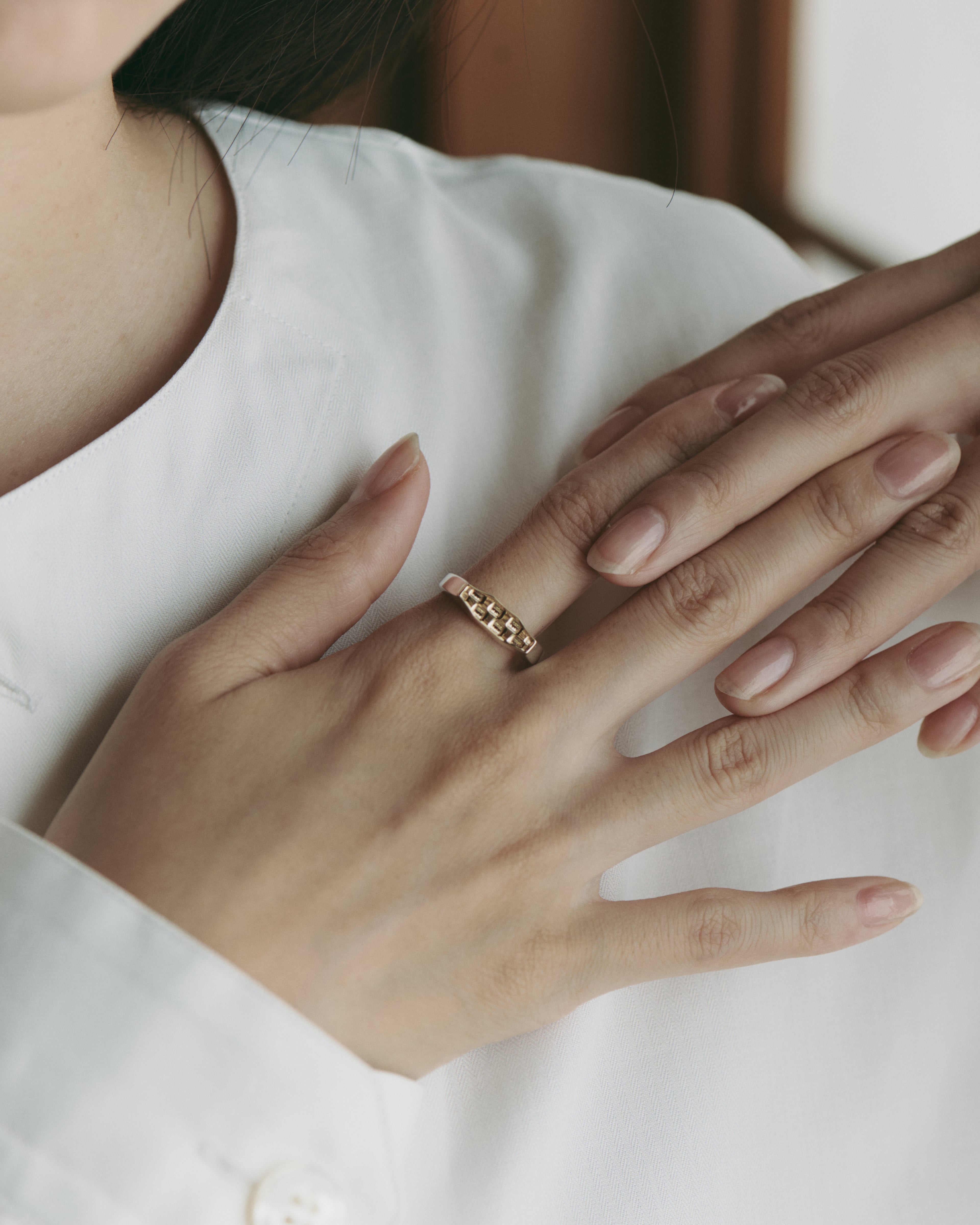 MON-ICHIMATSU HIRA RING PM K14×SV925