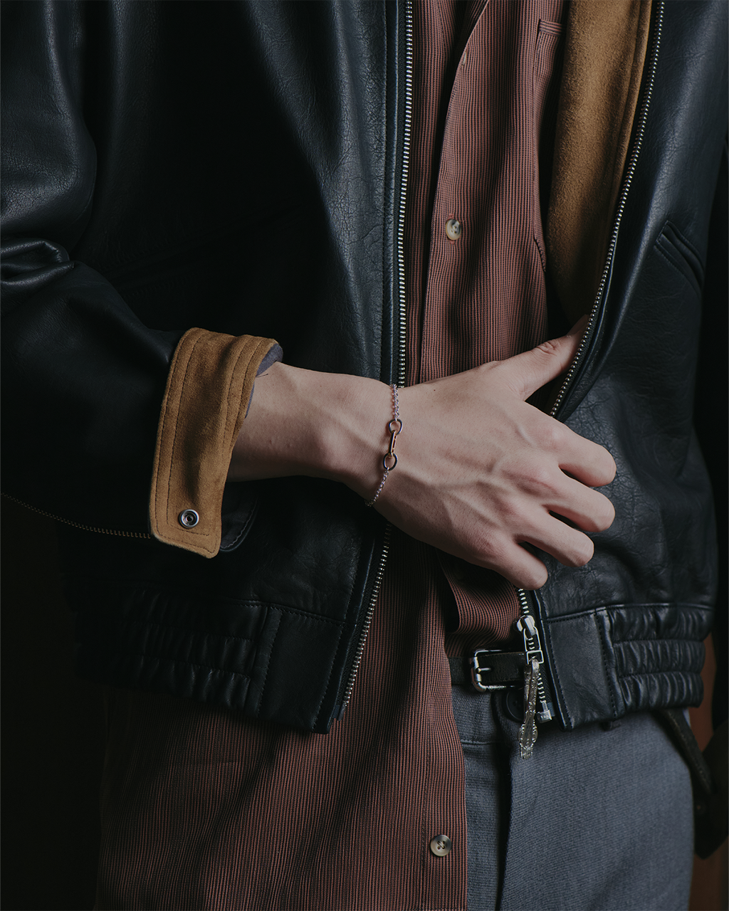Kutsuwa bridge bracelet SV925×K14 gold