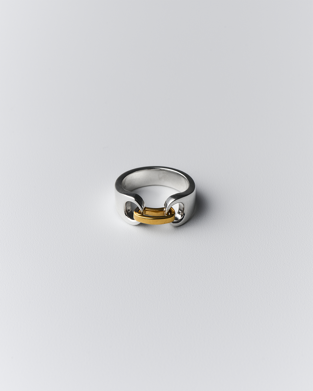 Kutsuwa bridge ring GM SV925×K14 gold