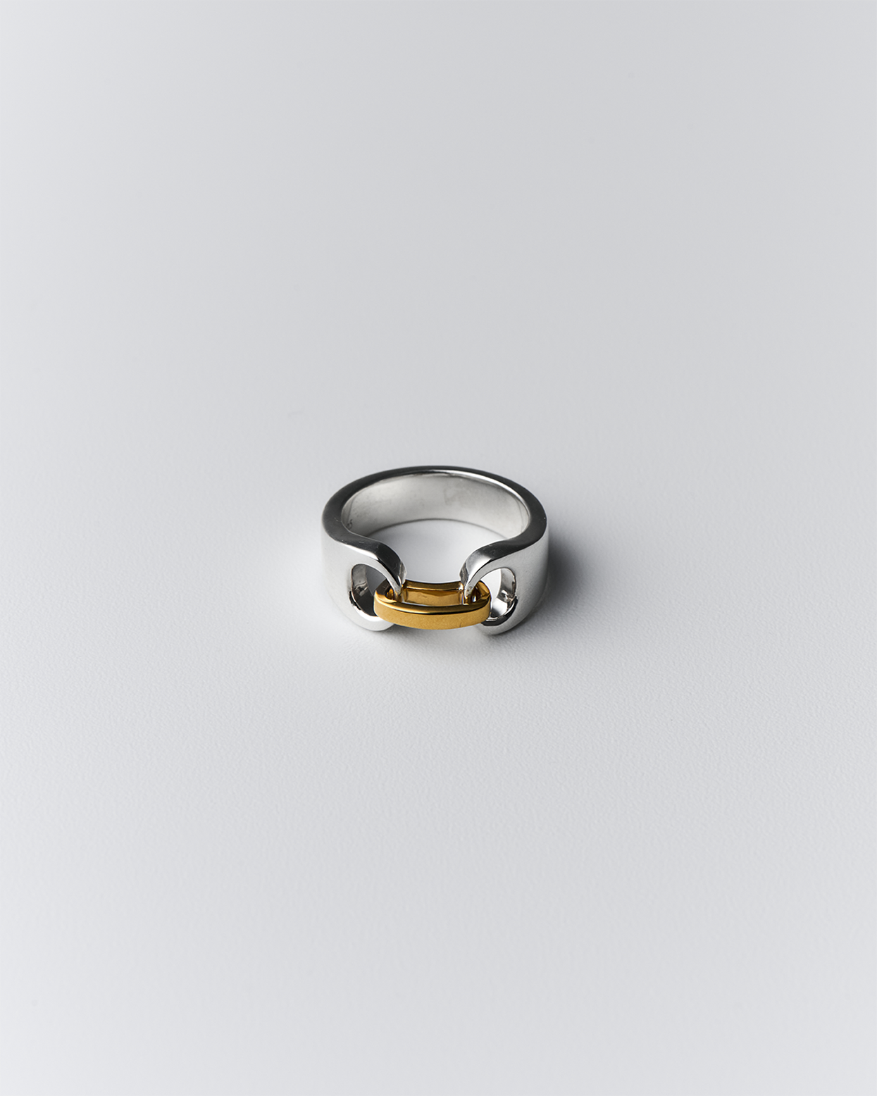 Kutsuwa bridge ring GM SV925×K14 gold