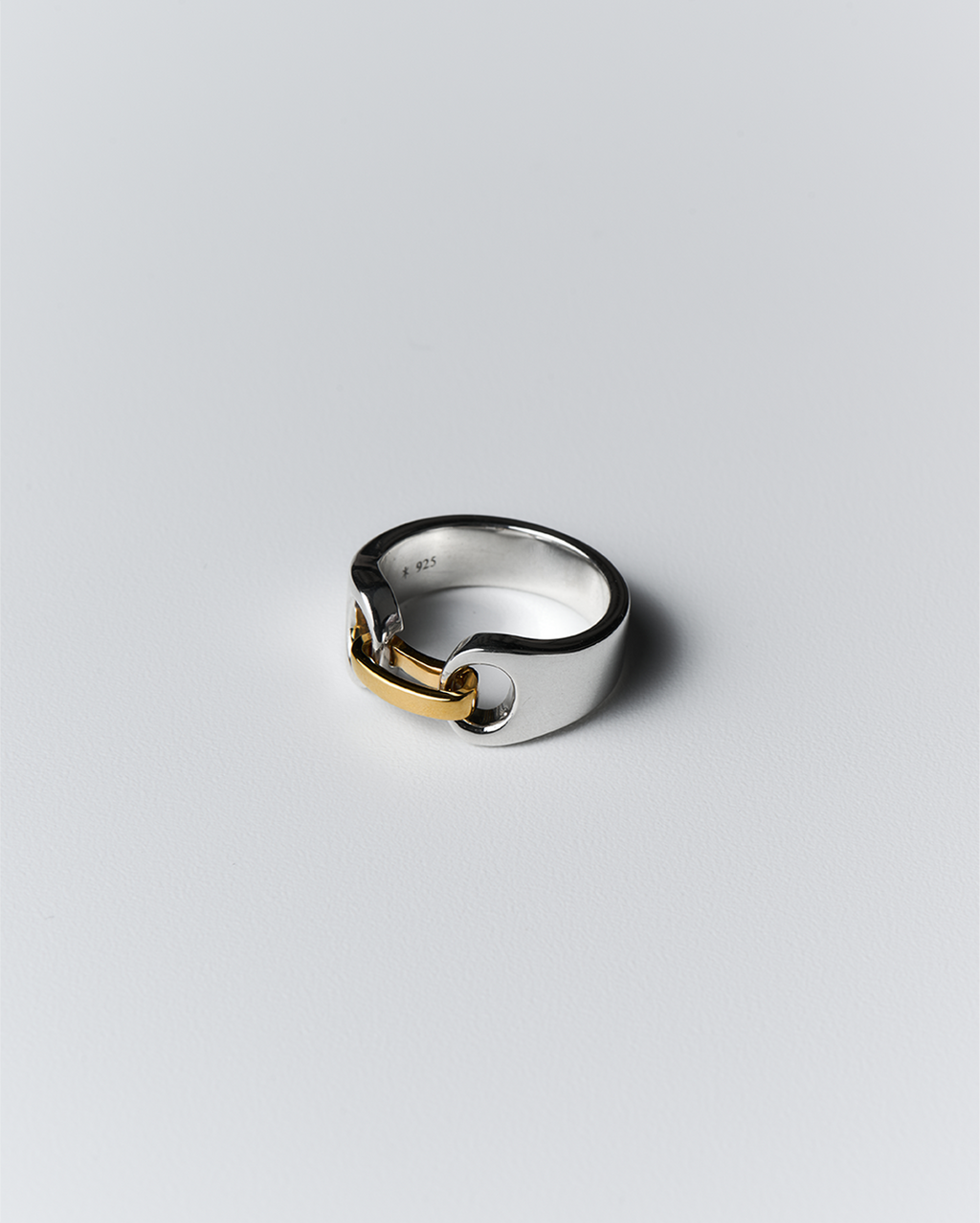 Kutsuwa bridge ring GM SV925×K14 gold