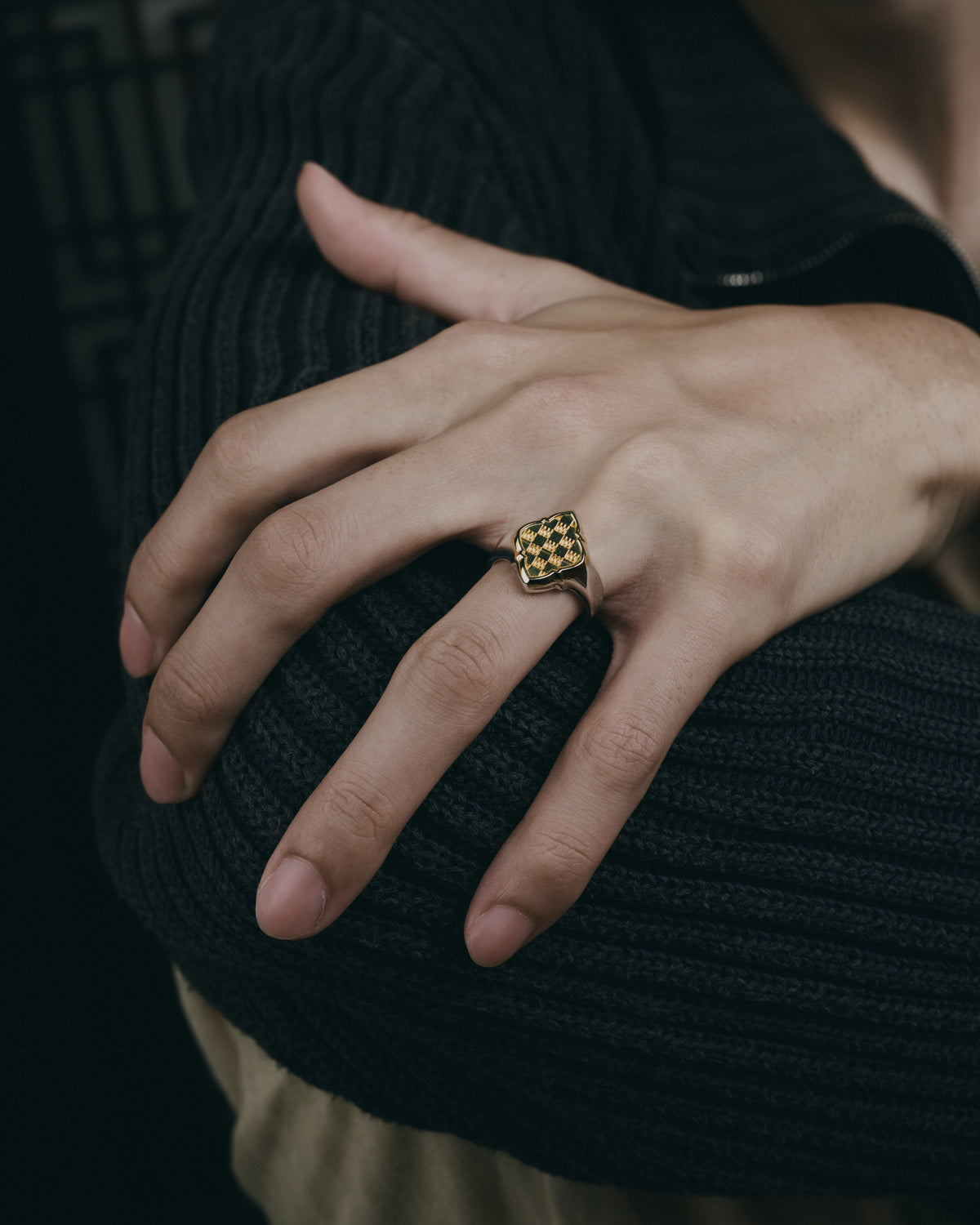 HANABISHI Ichimatsu Signet Ring K14 gold×SV925