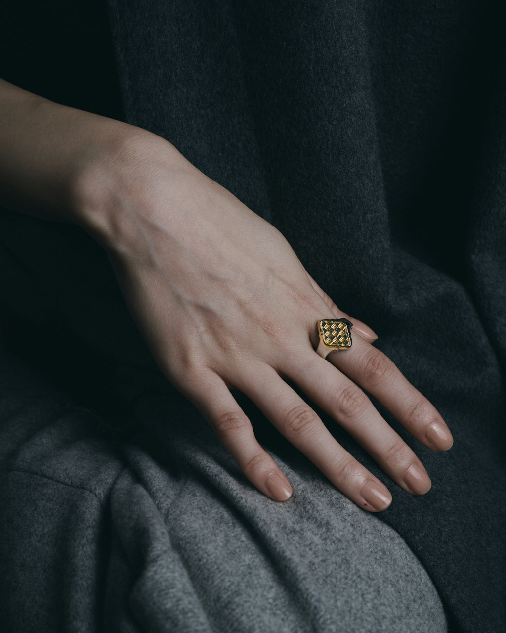 HANABISHI Ichimatsu Signet Ring K14 gold×SV925