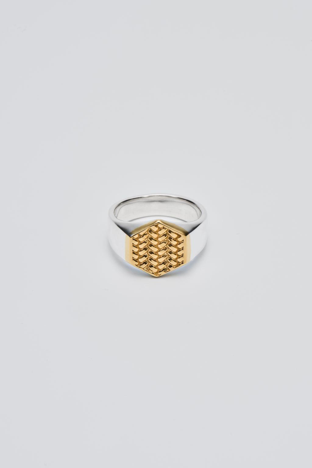 KIKKO AJIRO Signet Ring K14 Gold x SV925