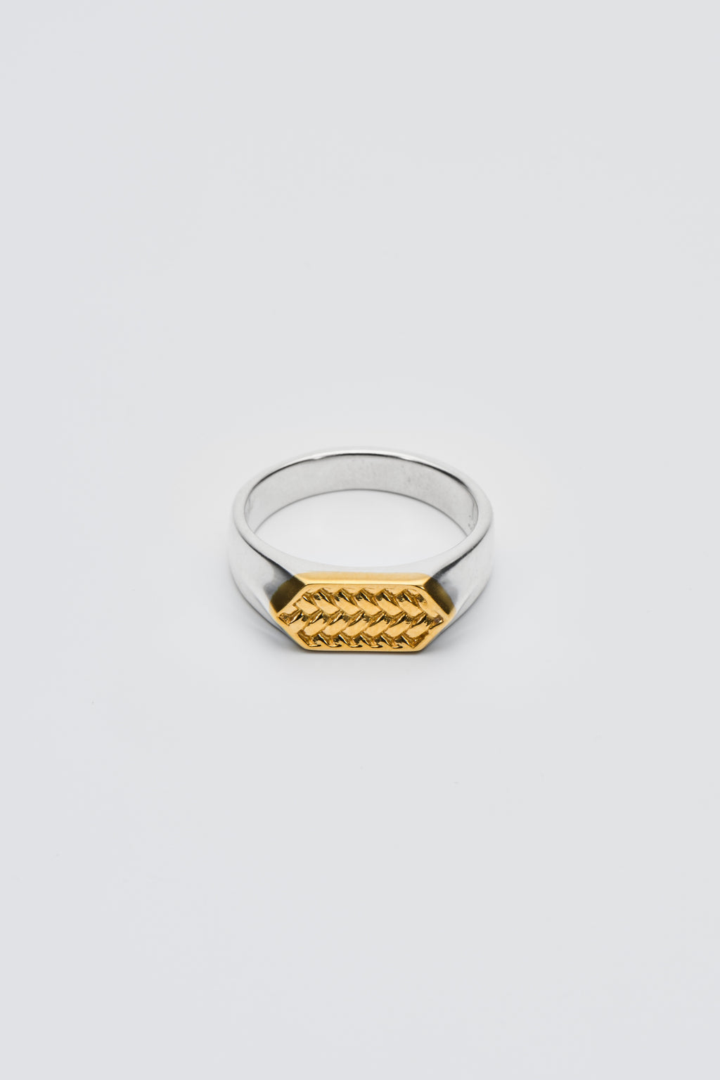NAGA-KIKKO AJIRO Signet Ring K14 gold×SV925