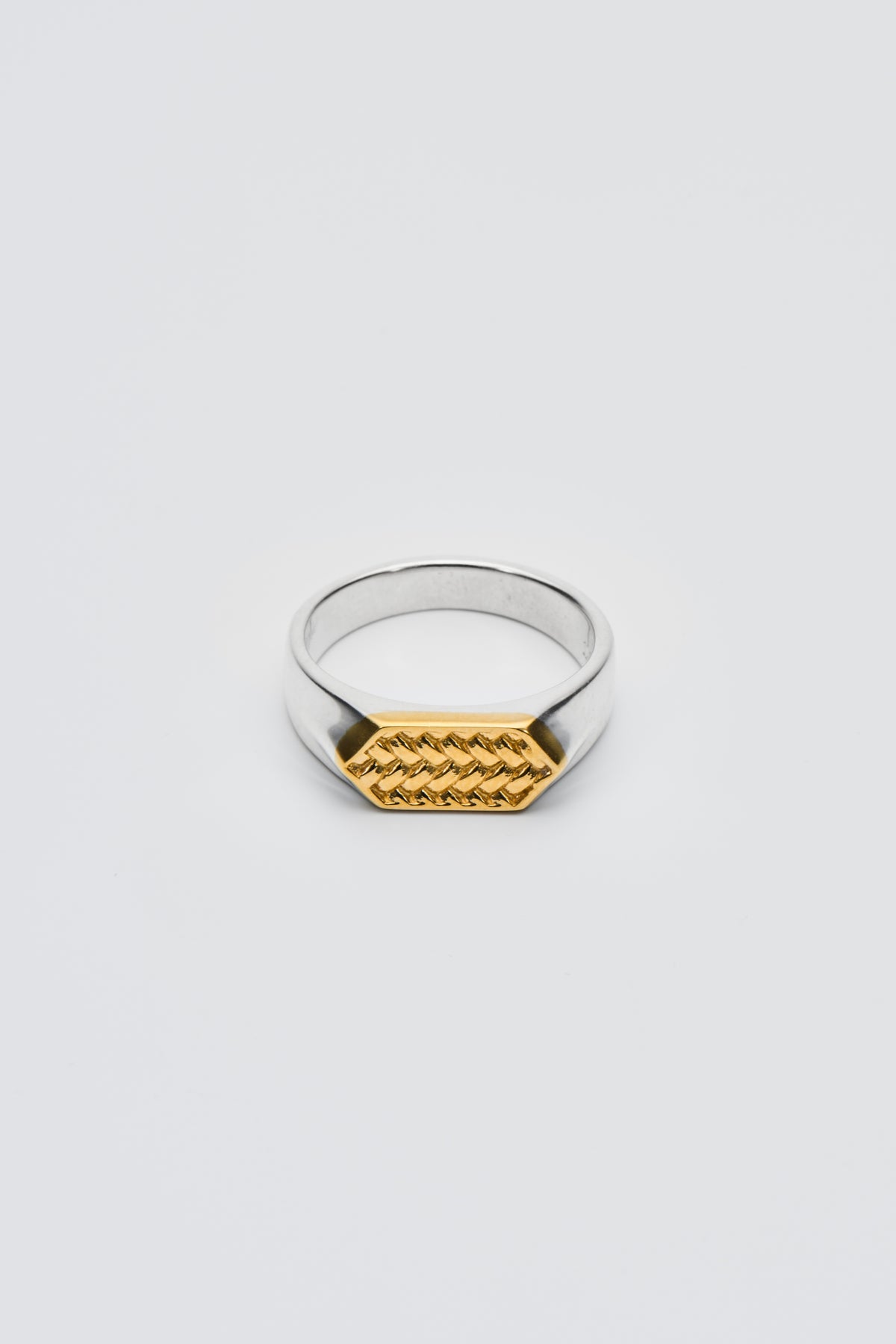 NAGA-KIKKO AJIRO Signet Ring K14 gold×SV925